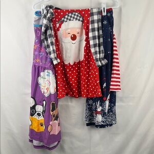 Girl’s Dresses - 3 Pack - Size 6 and 8 - Santa - Winter - Dogs